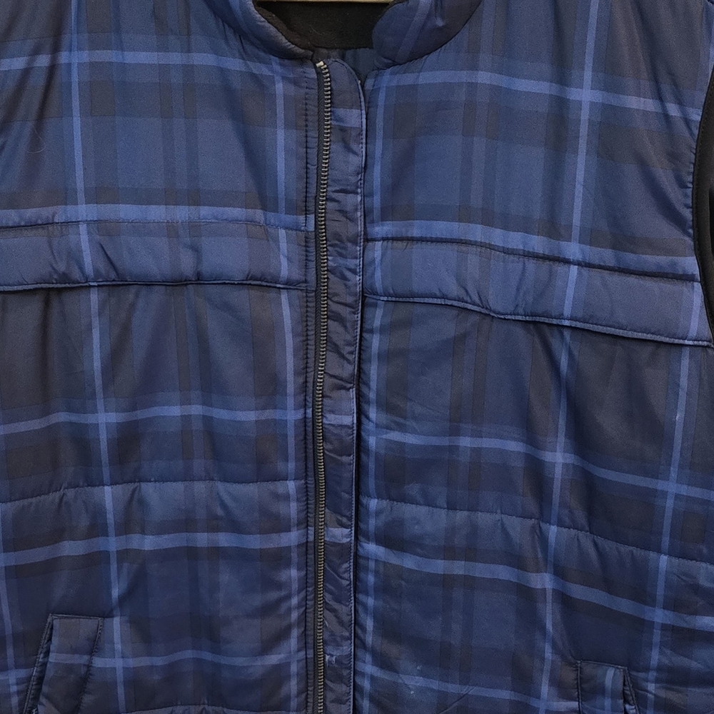 Chaps Blue Plaid Quilted Puffer Vest Jacket Mens Plus Size XXL - Picture 12 of 13